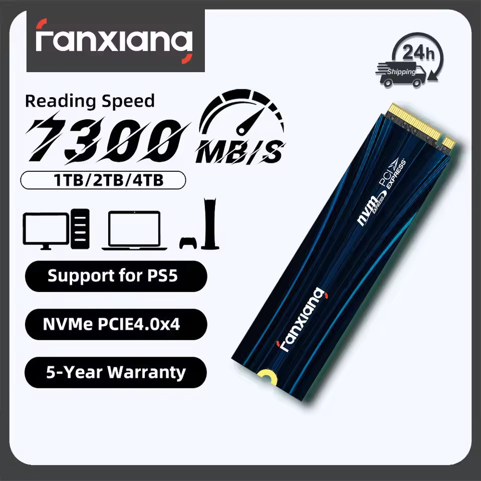 Fanxiang S880R 1TB/2TB/4TB SSD 7300 MB/S for EXTRA PS5 STORAGE - GTA 6 READY!